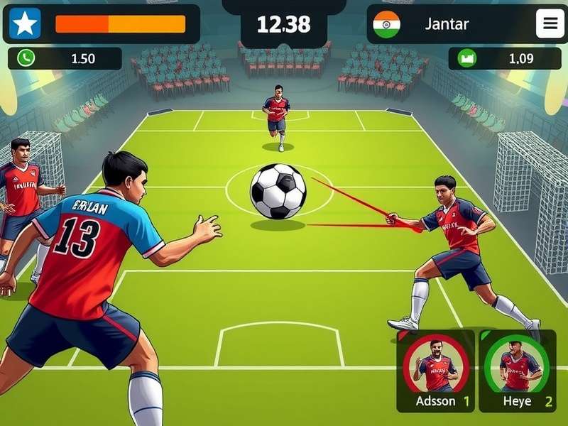 Handball Hero gameplay screenshot showing intense match action